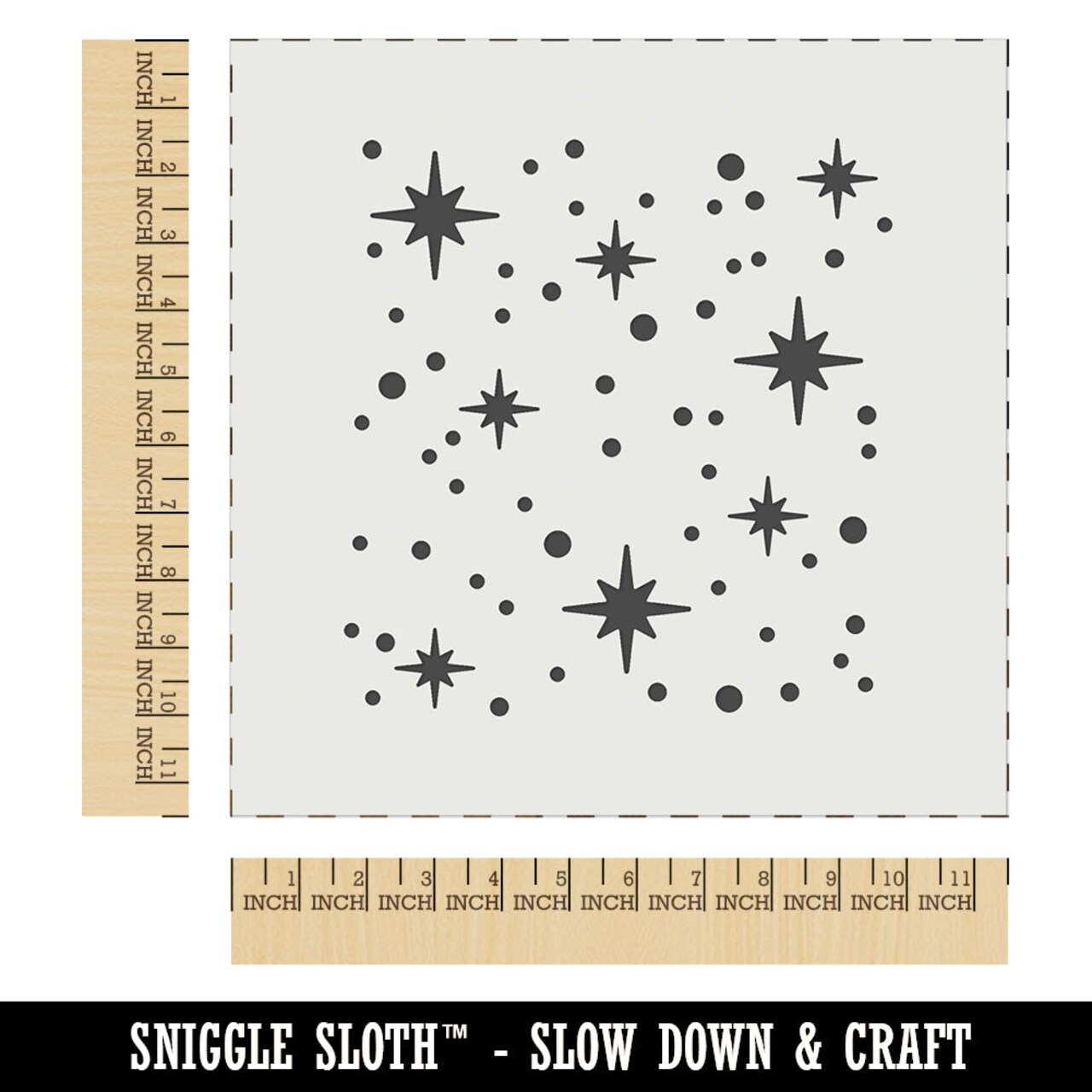 Shining Stars Outer Space Wall Cookie DIY Craft Reusable Stencil